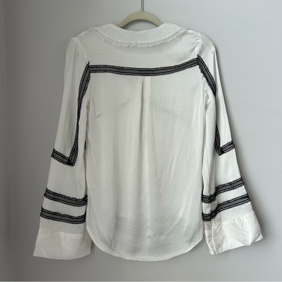 Self-Portrait Monochrome Trimmed Satin Shirt - Picture 4 of 11